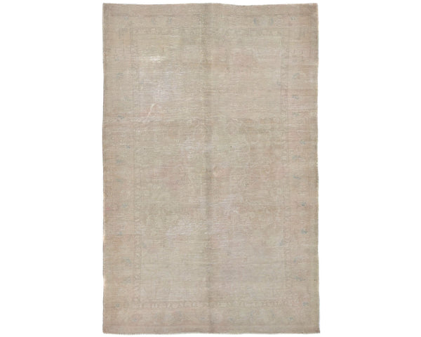 4x7 Vintage Persian Style Hand Knotted Distressed Low Pile Wool Area Rug